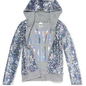Victoria's Secret Fashion Show 2013 Iconic silver sequin hoodie! Rare